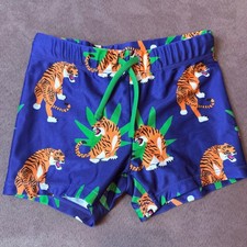 H M Swim Shorts Trunks Euro Swimsuit Tiger Print Little Boys 5T 6