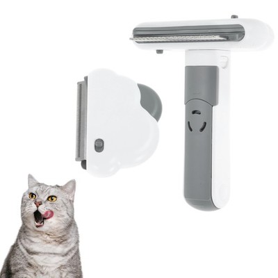 GLIDESMOOTH 3 in 1 Cat Brush, Undercoat Rake for straight comb, Gray, White 