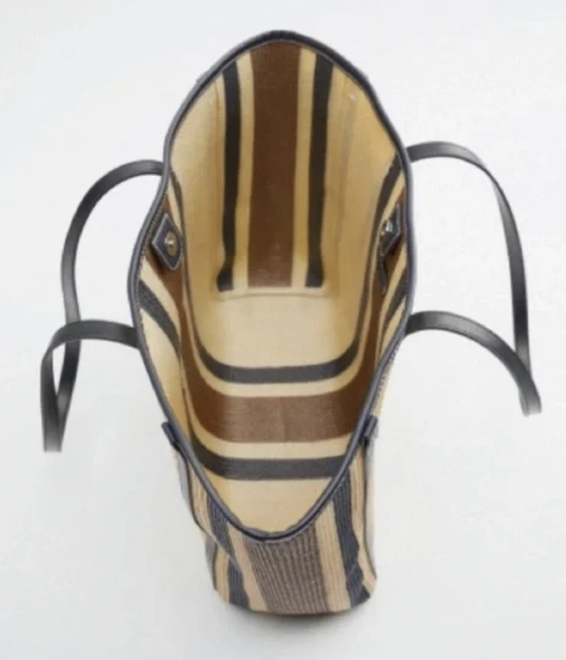 Nuevo con etiquetas Bolso de Mano Zara Tejido en Contraste Grande Marrón Tostado OS Ref 6341/910 Nuevo Foto 3 de 4