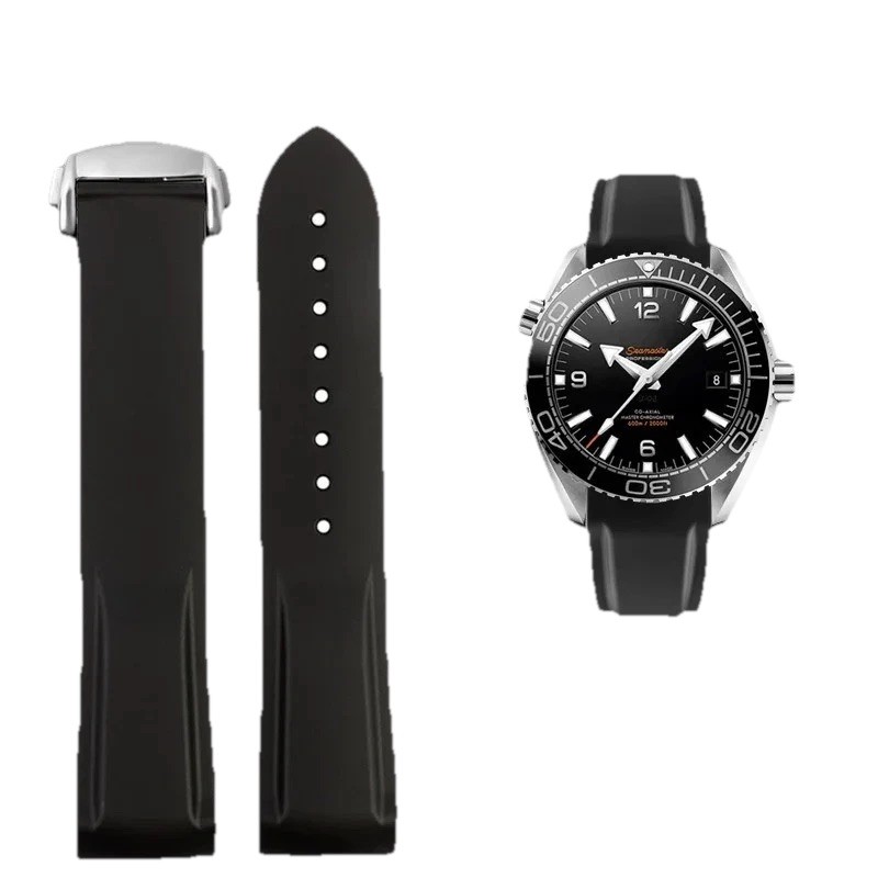 FKM Rubber Watch Strap 20mm 21mm 22mm Quick Release Fit For Luxury Omega Models image 6