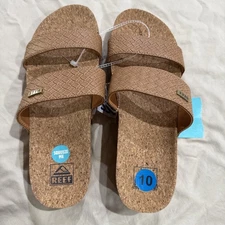 Reef Cushion Vista Hi Women's Comfort Platform Sandals Tan Wicker - 10