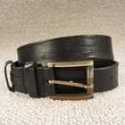 Vintage Strellson Mens Leather Belt 32 Medium Black Silver Buckle