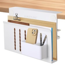 Laptop Holder, Steel Desk Side Storage, No Drill Standing Desk Accessories, L...