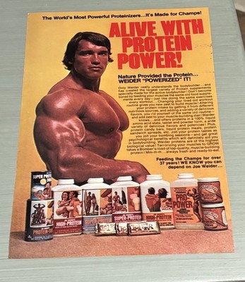 Arnold Schwarzenegger Weider Super Protein Ad Bodybuilding Photo