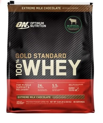 Optimum Nutrition Gold Standard 100% Whey Protein 5.64 lbs 80 Servings Chocolate