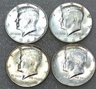 1964 Kennedy Silver Half Dollar AU/BU Bright Luster lot of 4 coins #E296