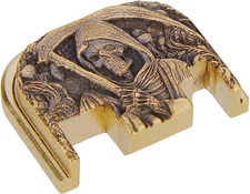 3D Engraved Slide Cover Back Plate for Glock Gen 1-5 – Solid Brass – Fits 17 19 