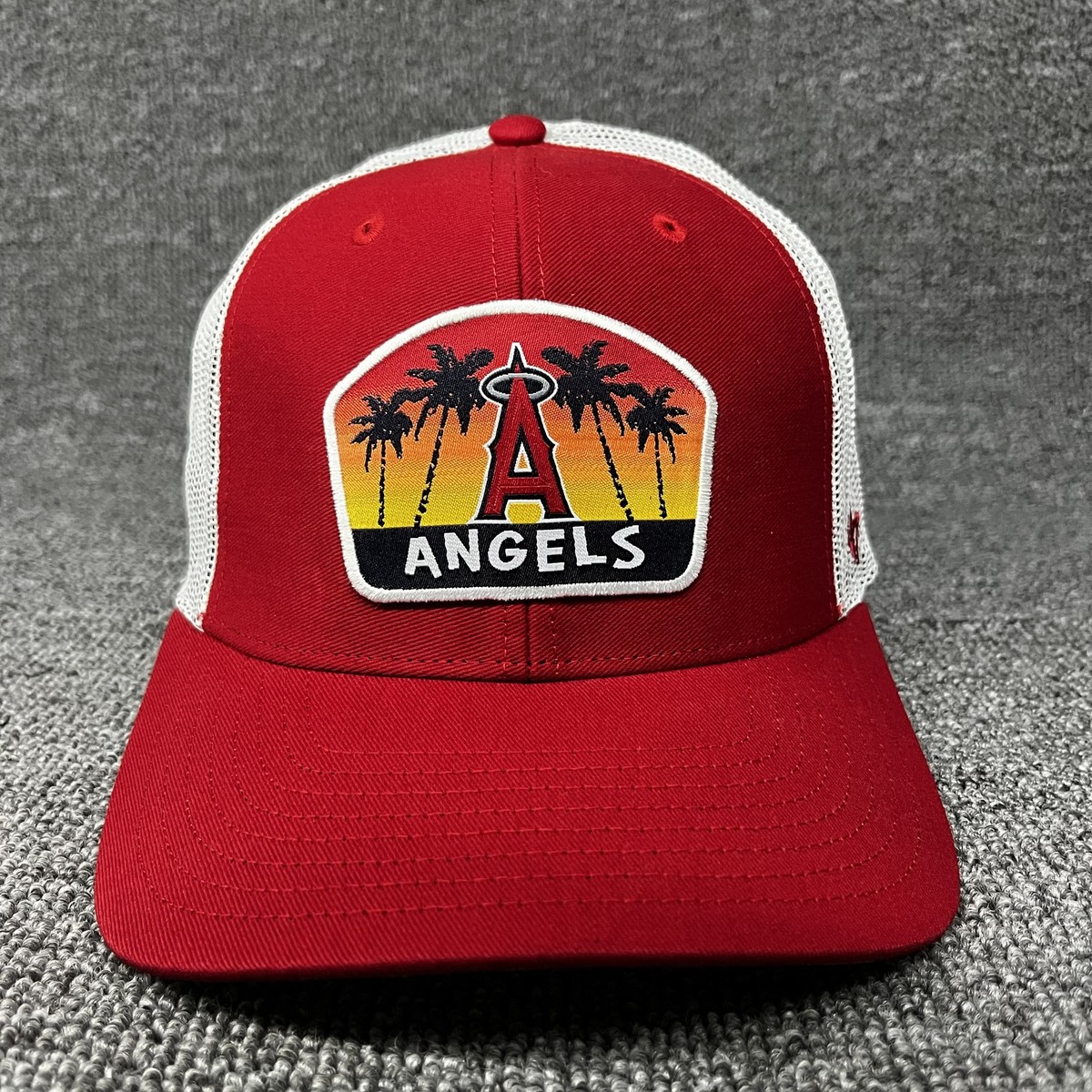 New '47 Brand Los Angeles Angels Trucker Hat Sunset Palm Tree Patch Snapback