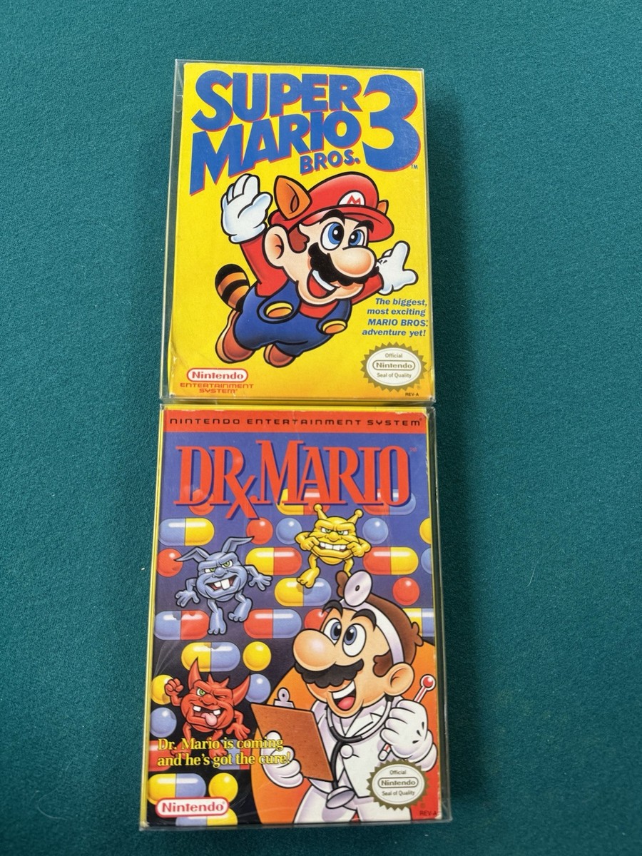Super Mario (Nintendo NES, 1990) And Dr Mario Complete In Box CIB