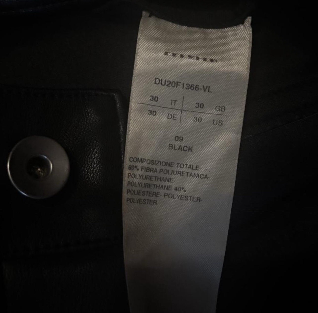 Rick Owens Black Polyurethane Polyester Denim But… - image 3