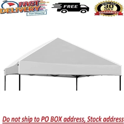 ALL-IN-ONE_EMPORIUM 8x8 Canopy Replacement Top Outdoor Tent only Silver Coated Cover with Ropes,