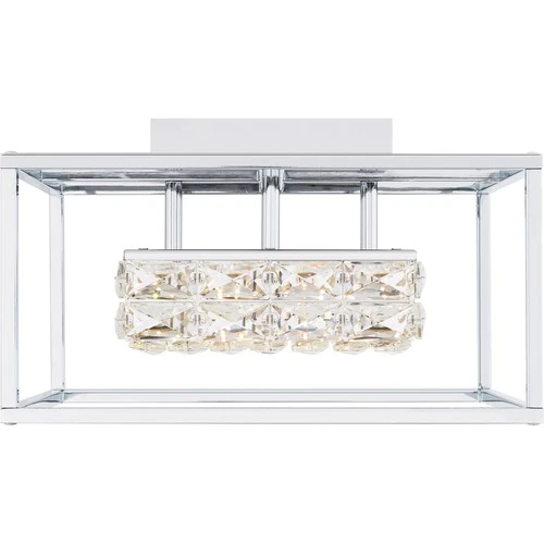 Quoizel PCDZ1716 Dazzle 16"W Flush Mount Square Ceiling Fixture - Chrome - Picture 4 of 12