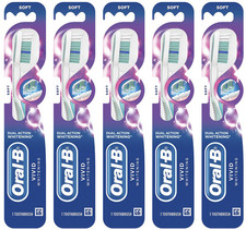 5 Oral-B 3D White Vivid Manual Toothbrush, Soft Bristles, Assorted Colors