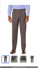 Amazon Essentials Men’s Dark Gray Pleated Dress Pants Classic Fit 31W 32L