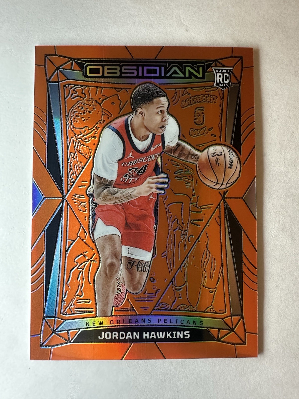 2023-24 Obsidian Jordan Hawkins RC Electric Etch Orange Flood /99 #93 Pelicans