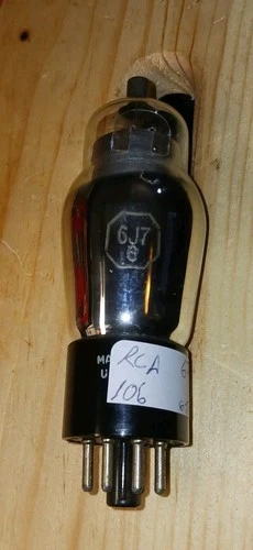 VINTAGE RCA 6J7G TRIODE AMPLIFIER VACUUM TUBE FOR OLD RADIOS TEST GOOD