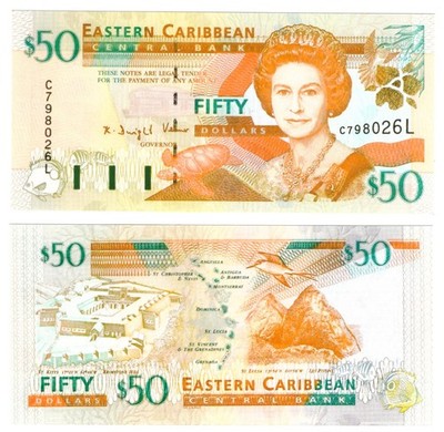 u Reproduction Note East Caribbean States 50 Dollars 2000 Pick #40    5537R