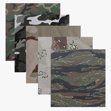 Army Universe Camouflage Jumbo Bandanas Cotton Military Headwraps 27" 5-Pack