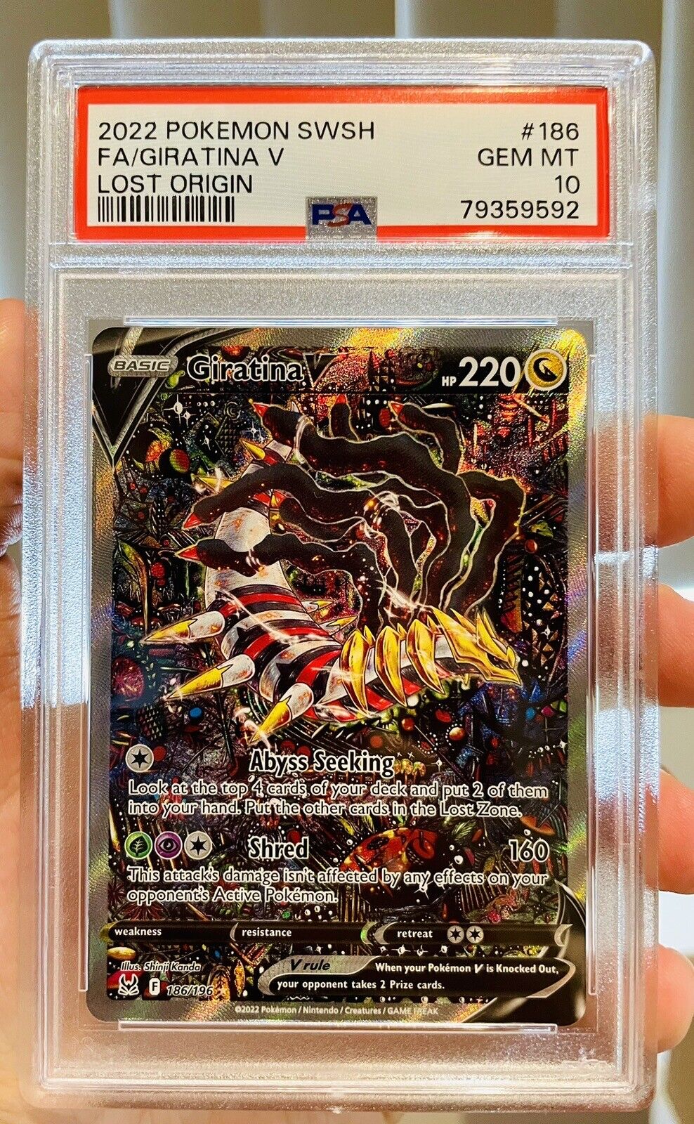 Mavin  Pokémon TCG Giratina V Sword & Shield - Lost Origin 186/196 PSA 9