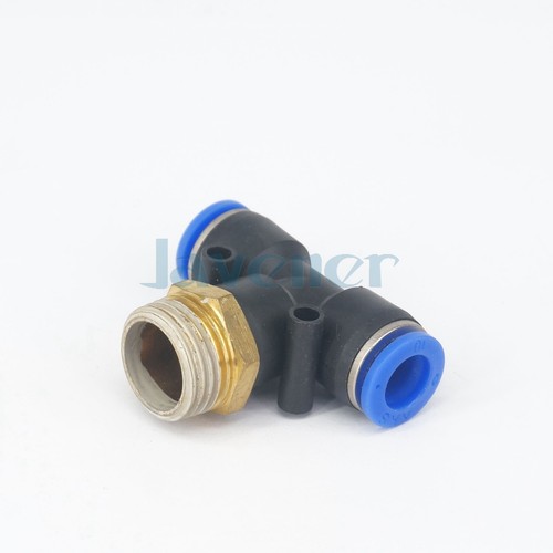 LOT5 1/8"-1/2" BSP Male x Tube O/D 4-12mm Tee Pneumatic Pushfit Pipe Connector - Picture 45 of 49