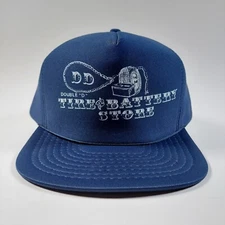 Vintage 80s Double D DD Tire Battery Store Trucker Hat Snapback Cap Foam Auto