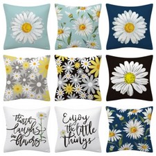 PILLOW COVER Floral Flower Calligraphy Double Sided Soft Bed Cushion Case 18x18"