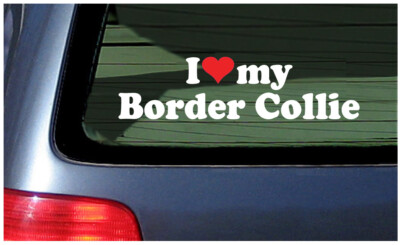 I Love My Border Collie Sticker Vinyl Decal Window Dog Puppy Breed Herding