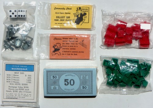 Board Game Equipment MONOPOLY Original NEW Sealed Metal Tokens Dice Cards Money