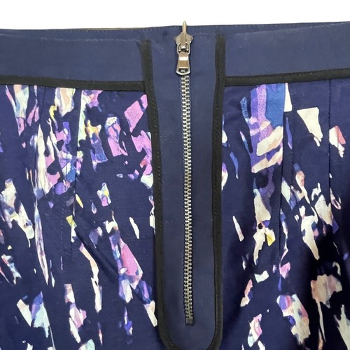 Club Monaco Size 6 Pencil Skirt Blue White Illusion Panel Silk Lining - Picture 4 of 6