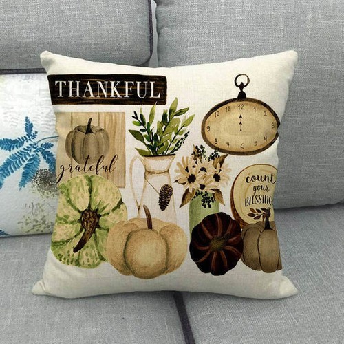 Hello Fall Pillow Case Throw Cushion Covers Gratitude Harvest Squirrel Hedgehog - Picture 37 of 72