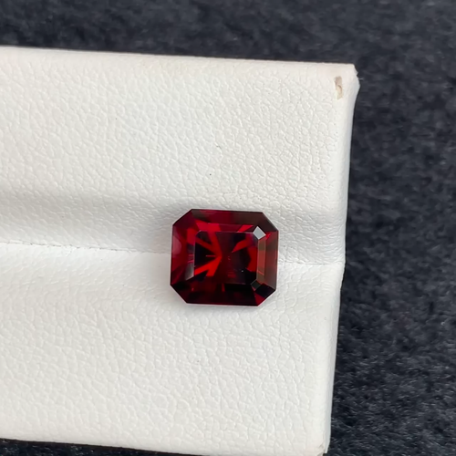 Beautiful Natural Dark Red Color Garnet 3.90 Carat Emerald Shape Excellent Cut - Video 1 of 1