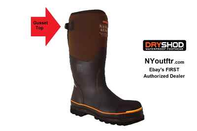 Dryshod Mens Size 10 Nanotoe NTG-UH-BR Gusset Safety Toe Work Boot