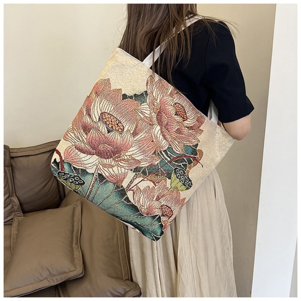 Large capacity Canvas Bag Reusable Women Shopping Bag Creative Tote