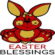 30 Custom Red Easter Blessings Bunny Personalized Address Labels