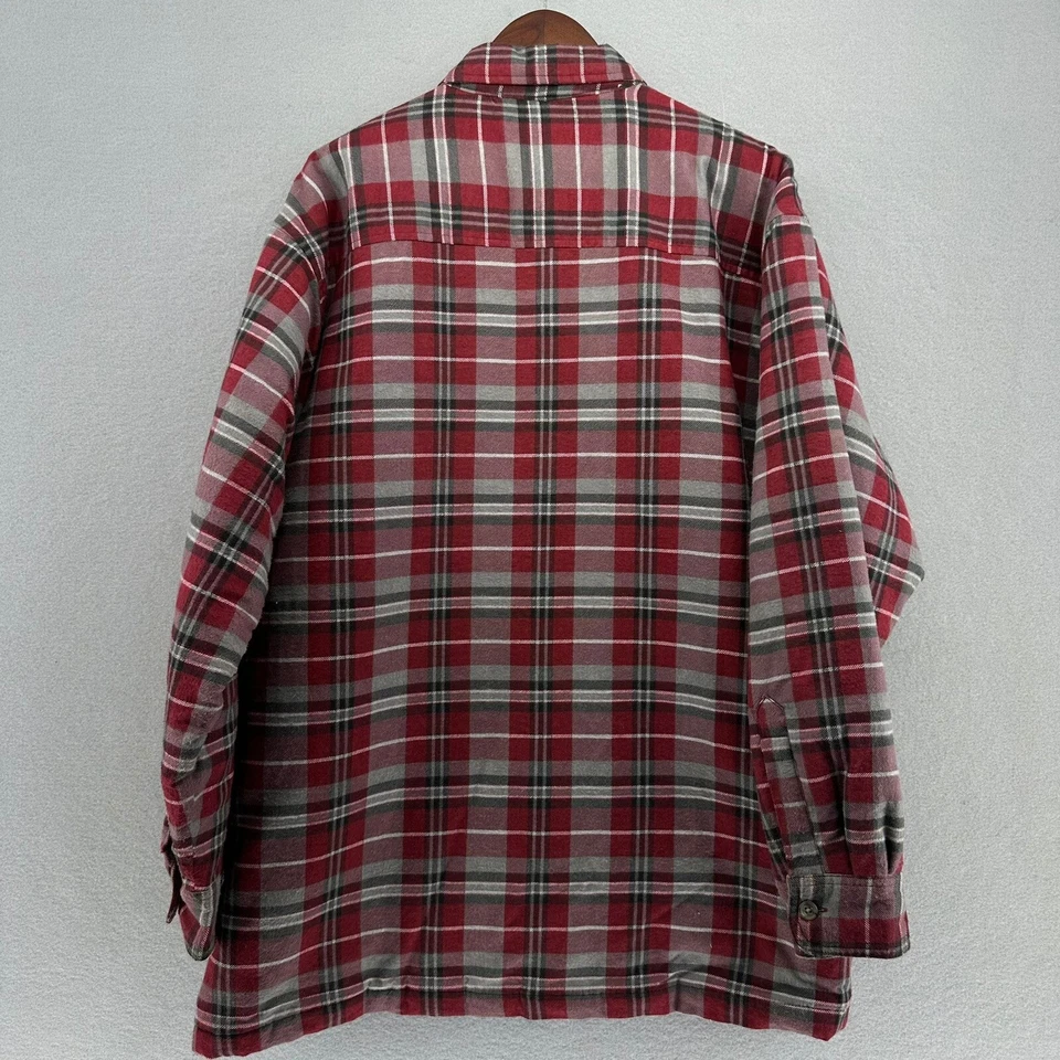 Camisa Chaqueta de Franela Highland De Colección Edredón Forrada con Botones a Cuadros XL Grunge Suelta Foto 3 de 4