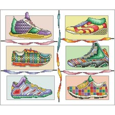 Vickery Collection Snazzy Sneakers Counted Cross Stitch Kit - NEW