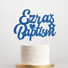 Baptism Personalised Baby Christening Cake Topper, Any Name Date, Party D?cor