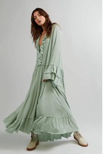 $168 Free People Endless Summer Sweet Darlin Maxi Dress Mint Green Oversized XS
