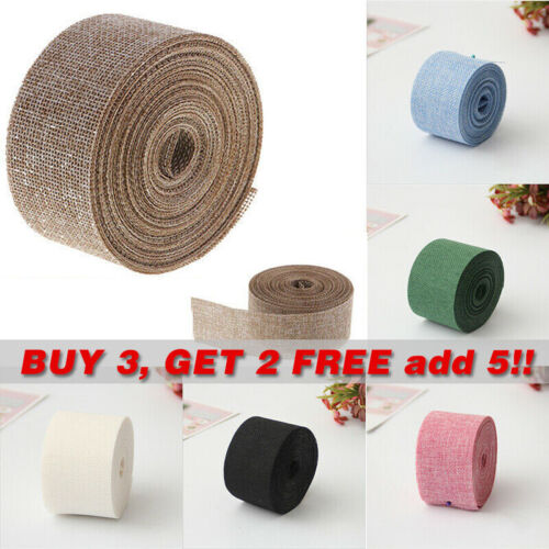 10M*5CM Natural Burlap Jute Hessian Ribbon Garland Roll Wedding DIY Craft Decor - Bild 1 von 32