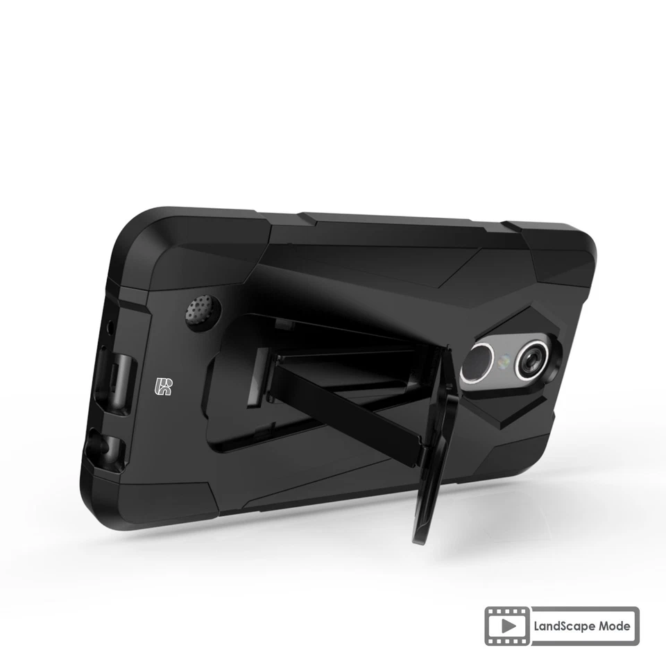 Funda a prueba de golpes con cubierta de soporte para LG Aristo Phoenix 3 Fortune Rebel 2 L58VL Foto 4 de 4