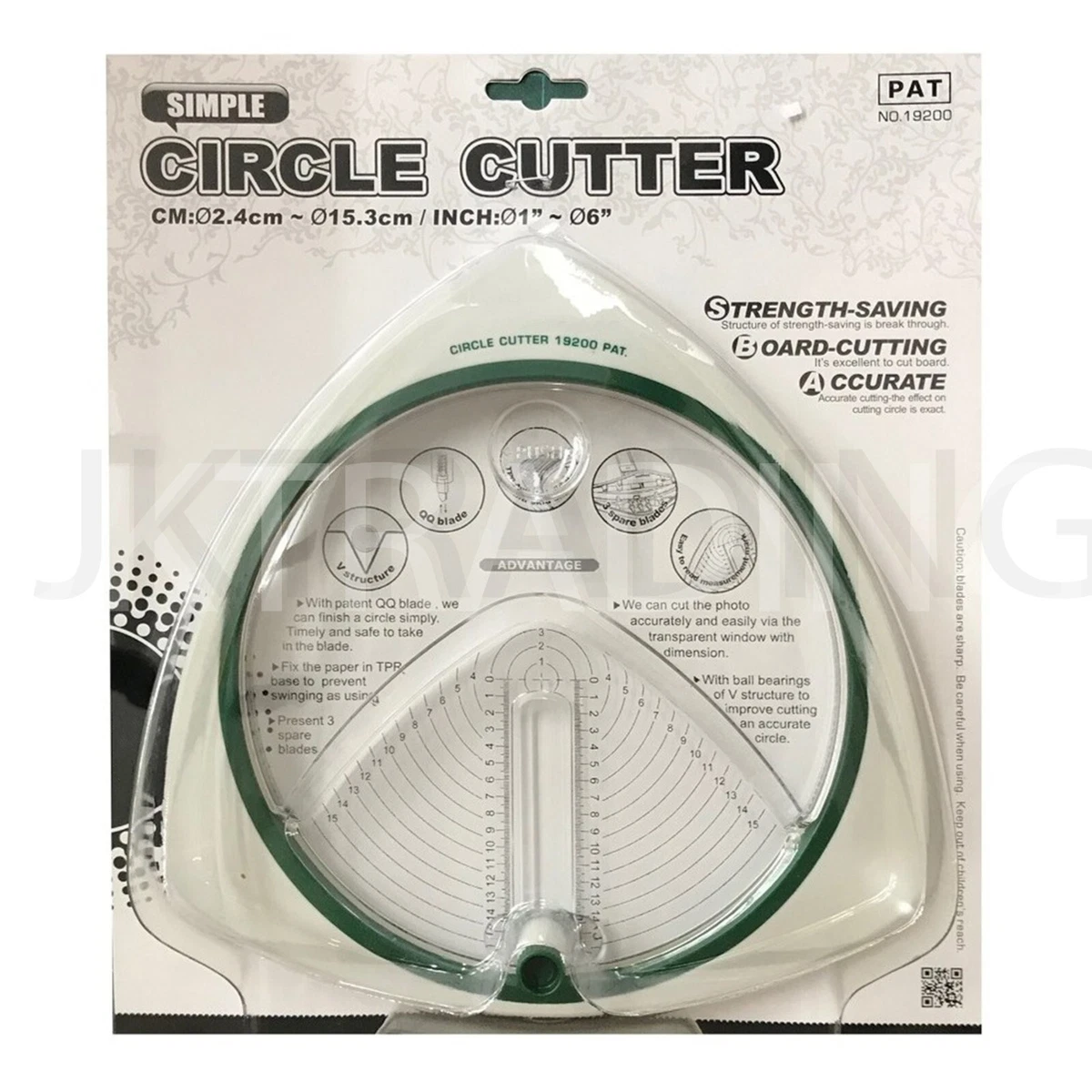 Adjustable Circle Cutter Cuts 24-153mm Paper Card with 3 Spare Blades  Scrapbook