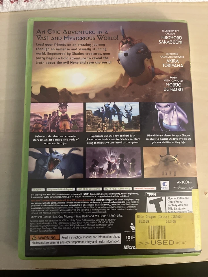 Blue Dragon (Microsoft Xbox 360, 2007) Disco 2 y 3 solo sin probar Foto 3 de 3