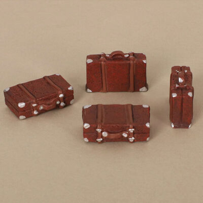 4PCS Miniature Vintage Suitcase Set - Dollhouse Luggage Accessories, Small Wooden Case Props For DIY & Decor