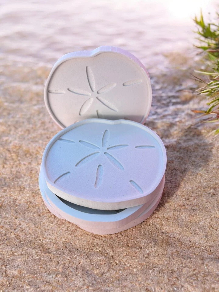 Posavasos Sand Dollar 4 piezas, posavasos costeros de PVC impermeables, decoración del hogar de playa Foto 4 de 4