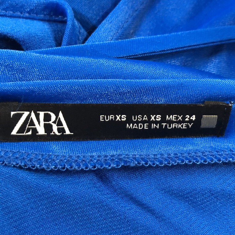 Zara, Crop Top, Größe XS, Blau, Viskose, Batik, Damen eBay