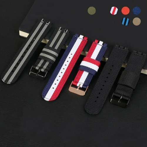 17 mm 19 20 mm cintura in nylon estremità 3 convesse cinturini in tela per cinturino orologio campione - Foto 2 di 48