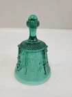 Vtg Fenton Bell Sable Arch Pattern Art Glass Teal Green 6"