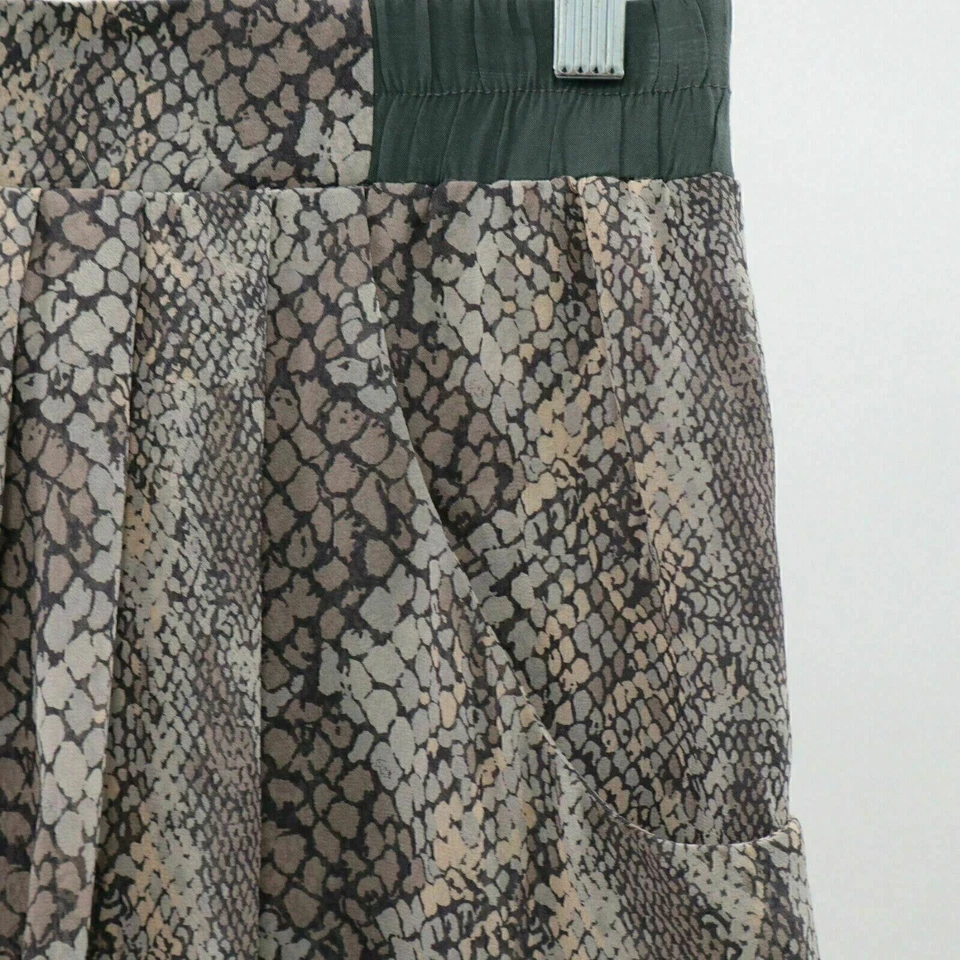 Юбка женская Ella Moss 100% шелк S маленькая плиссированная короткая змея серо-серая розовая - Изображение 4 из 4