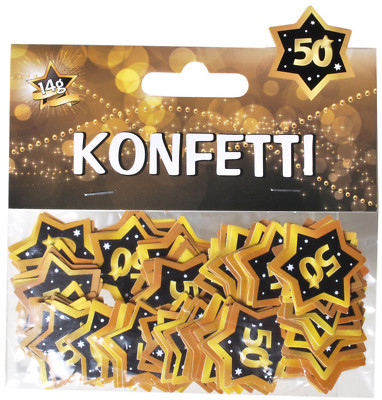50. Geburtstag Deko-Set – Schwarz & Gold – Mit Banner, Ballons & Konfetti – Für Party
