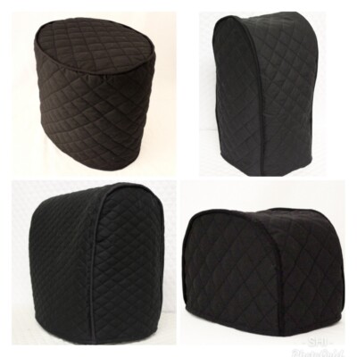 Black Quilted Double Faced Cotton Appliance Cover